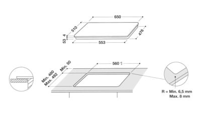 Whirlpool-SmartCook-Induction-Hob-SMP-658C-NE-IXL-Technical-Drawing