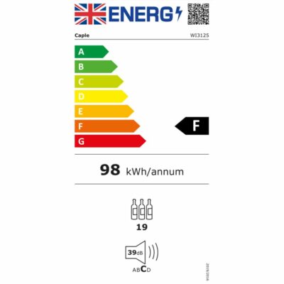 Caple Classic Undercounter Single Zone Wine Cabinet Wi3125 - Energy Label