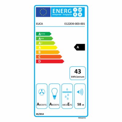 Energy Label - Elica Rules Wall Mounted Kitchen Hood