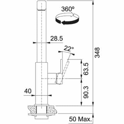 Franke Mythos Spiralli Kitchen Tap 115.0547.853 -c