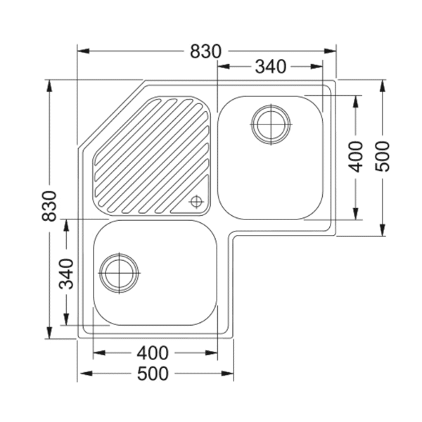 Franke Progresso PNX 621-83 Kitchen Sink 101.0021.585 - Technical Drawings