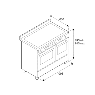 Bertazzoni-Master-Series-Electric-Double Oven-Technical Drawings