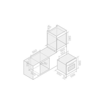 Elica Virtus Built In Electric Oven PRF0191770 - Dimensional Drawings