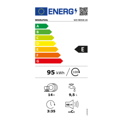 Whirlpool W2I HD526 UK Built In Dishwasher Energy-Label