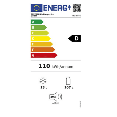 Severin Tabletop Fridge Freezer TKS 8846-000 - Energy Label
