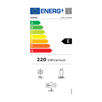 Hoover HOBL3518EVW Built In Fridge Freezer - Energy Label