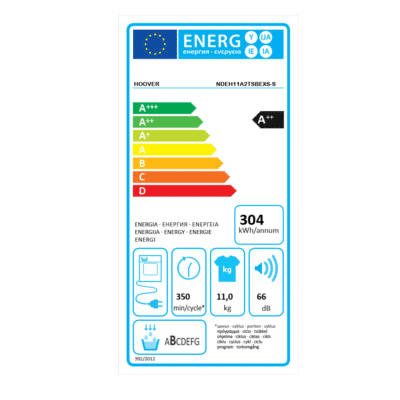 Hoover H-Dry 500 Tumble Dryer 11KG NDEH11A2TSBEXS-S - Energy Label