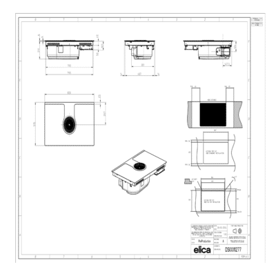 Elica NikolaTesla Flame Gas Aspiration Hob PRF0196343 - Technical Drawings 2