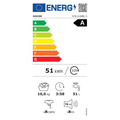 Hoover H-Wash 700 Washing Machine H7W 610MBC-S A4