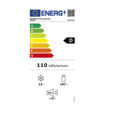 Severin TKS 8847 Table Top Fridge Freezer - Energy Label